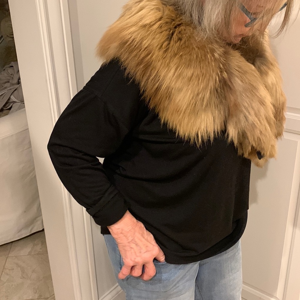 Vintage Light Carmel Brown Real Fox 🦊 Fur Wrap Collar Taken Off A Coat